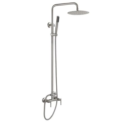 Designer Outdoor Showers 54 Temperature Controlled Stainless Steel Wall Mounted Outdoor Shower