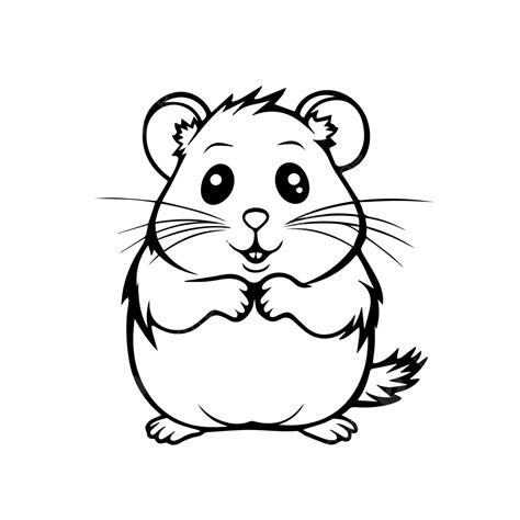 Outline Of Funny Hamster Hamster Outline Cute Png Transparent Image