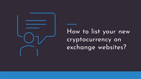 You will find many links to new exchanges with attractive offers on chat boards, twitter, and other online sites. How to list your cryptocurrency on exchange websites ...