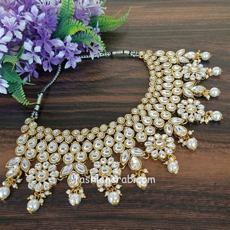 Pearl Kundan Jewellery Set For Wedding