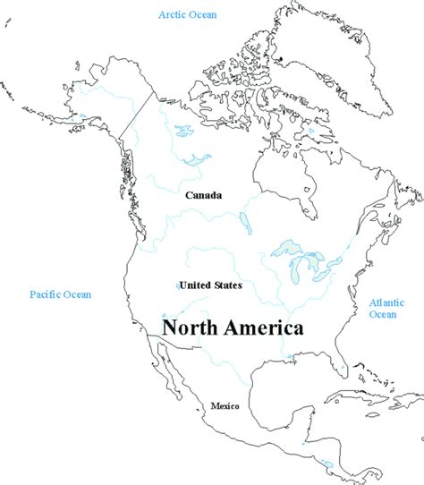 Printable Outline Map North America Clip Art Library