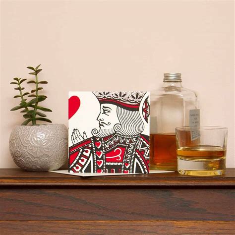 The king of hearts design was inspired by the playing card the king of hearts. King Of Hearts Card By Vintage Playing Cards | notonthehighstreet.com