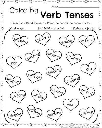 Color By Verb Tenses ️ ️ ️ Ittt Verb Worksheets Verb Tenses