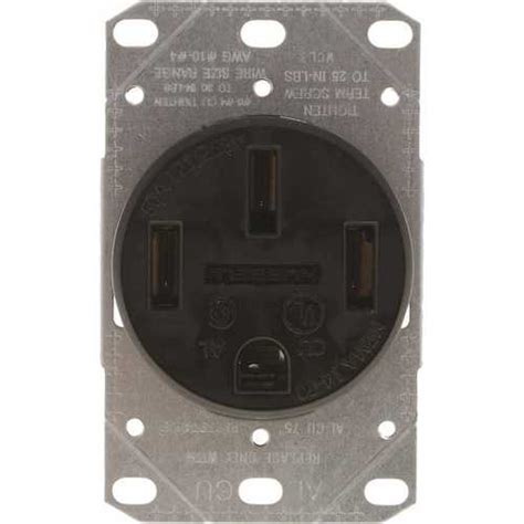 Hubbell Wiring Rr450f 50 Amp 3 Pole 4 Wire Range And Dryer Receptacle