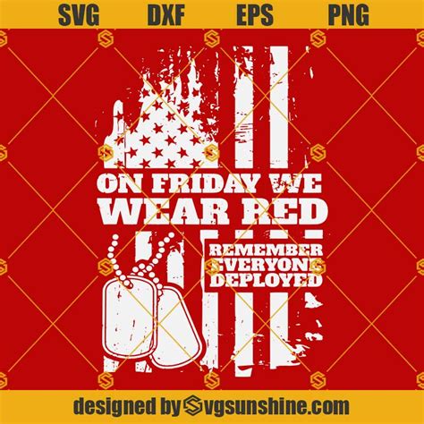 On Fridays We Wear Red Svg Red Friday Svg Dog Tags Svg Military Svg