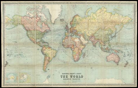 Bartholomews Chart Of The World On Mercators Projection Norman B