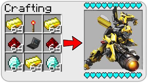 Minecraft Noob Vs Pro How To Craft Transformer In Minecraft Challenge 100 Trolling Youtube