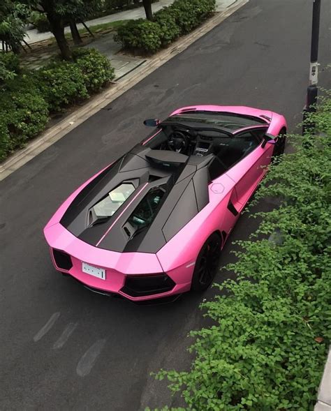 Lamborghini Aventador Roadster Painted In Matte Pink W Satin Black