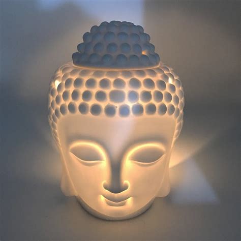 Ceramic Aromatherapy Oil Burner Buddha Head Aroma Essential Oil Diffuser Indian Incense Buddha
