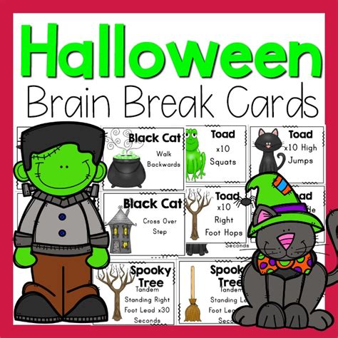Halloween Brain Break Cards Pink Oatmeal Shop