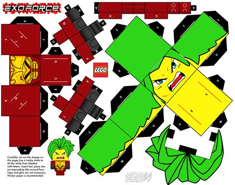 Lego Exo Cubeecraft Takeshi Paper Toy Free Printable Papercraft Templates
