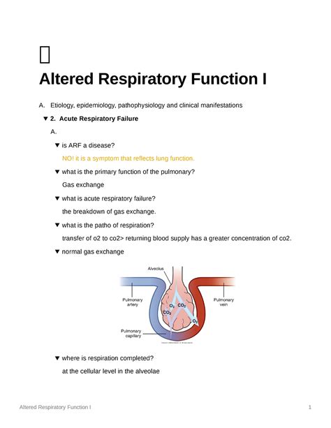 Altered Respiratory Function I Etiology Epidemiology