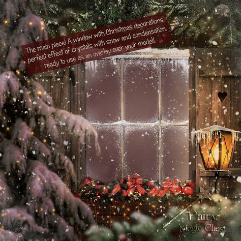 Christmas Digital Background Magical Window Overlay With Etsy