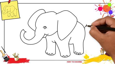 How To Draw An Elephant Simple And Easy Step By Step For Kids And