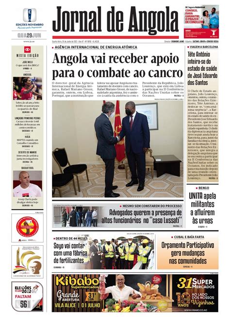 Jornal De Angola Quarta 29 De Junho De 2022