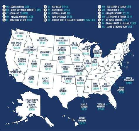 The Richest Person In Every Us State Vivid Maps