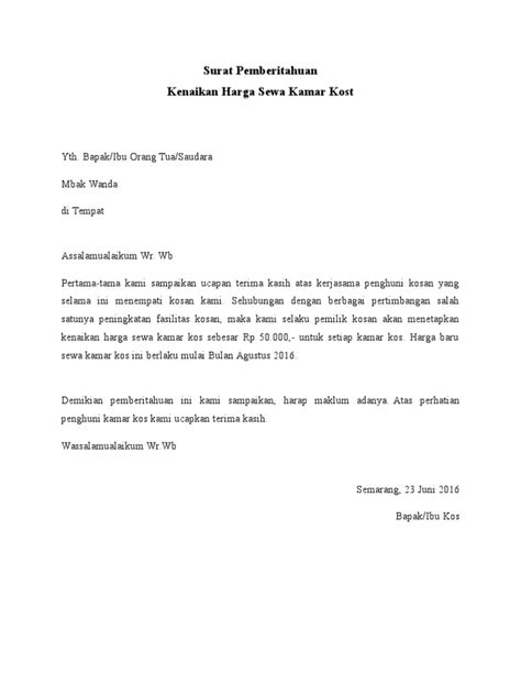 Contoh surat perjanjian sewa lokasi pemasangan papan iklan. Contoh Surat Kenaikan Harga Sewa Rumah - Berbagi Contoh Surat