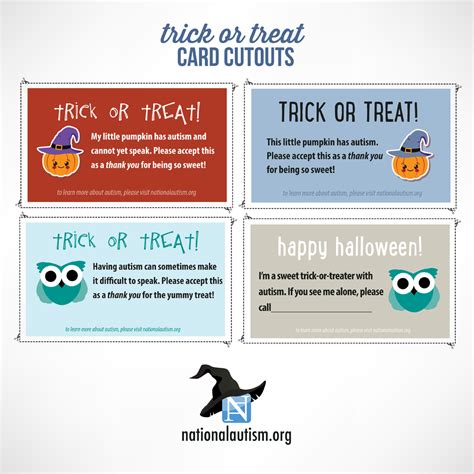 Halloween Trick Or Treat Cards National Autism Association