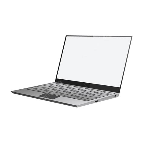 3d Silver Laptop Design Concept Laptop 3d Realistic Png And Vector