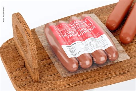 Free Psd Chorizo Sausage Packaging Mockup Perspective