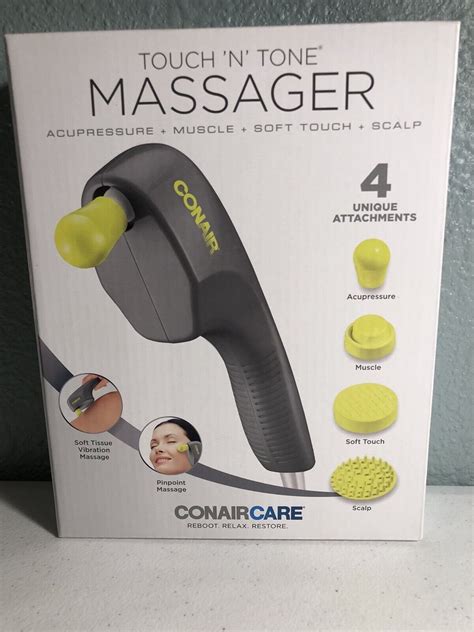 New Conair Touch N Tone Massager With 4 Attachments Facial And Full Body Ebay