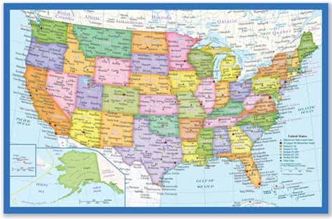 Buy United States Usa Map Small Poster Size 115 X 175 Inches 2 Sided