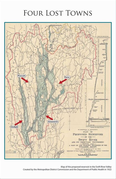 Map Of The Proposed Quabbin Reservoir Reservoir Map Scale Map
