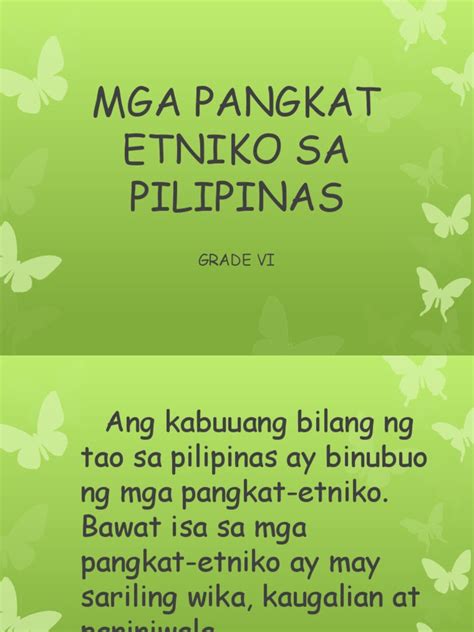Pangkat Etniko Sa Pilipinas Worksheet
