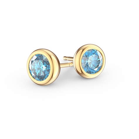 Infinity Aquamarine 18ct Gold Vermeil Stud Earrings Jian London