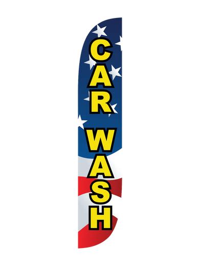 Car Wash American Flag Feather Flag