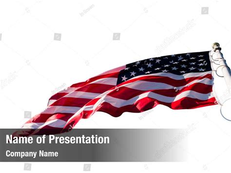 Flying American Flag Flag Usa Powerpoint Template Flying American