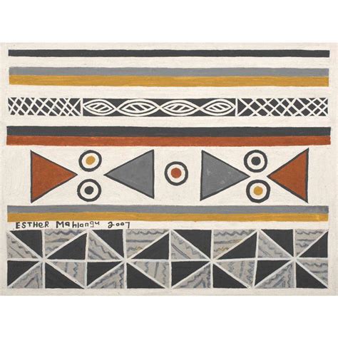 Sold Price Esther Mahlangu South African 1935 Ndebele Geometric