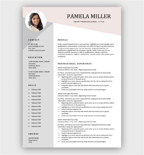 Free Resume Templates Editable And Downloadable
