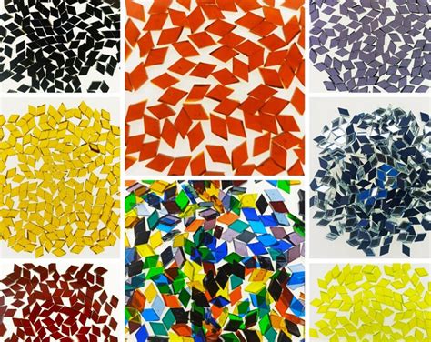 1lb 10 Different Color Mosaic Tiles Mosaic Pieces Cut By Hand Etsy