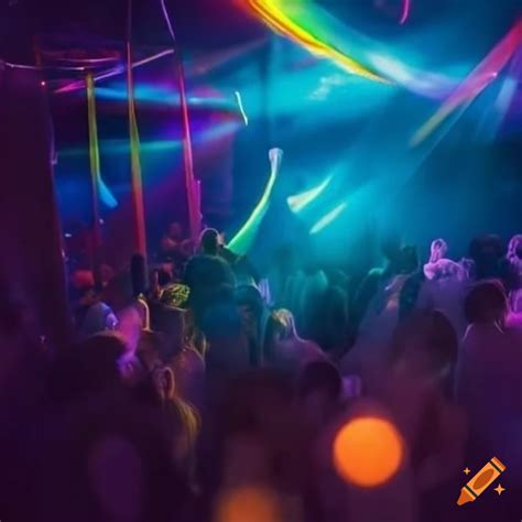 Vibrant Atmosphere In A Crowded Disco Club