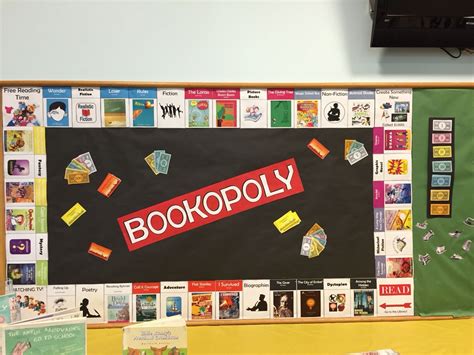 Our Sept Bookopoly Board Our Bulletin Boards And Room Decor
