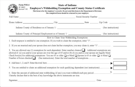 2023 Indiana Withholding Form Printable Forms Free Online