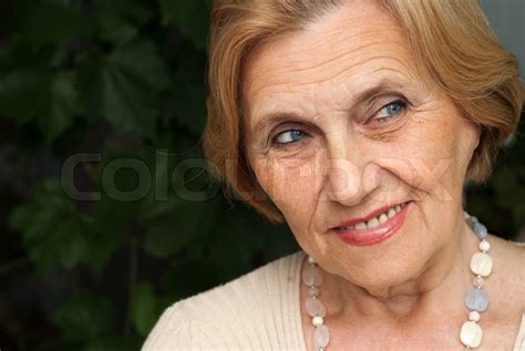 Beautiful Older Woman Resting Stock Image Colourbox