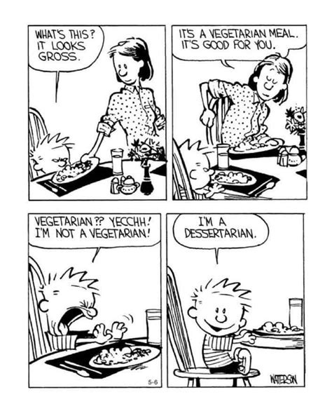 A Comic Strip With Two Children Eating At A Table And One Is Talking To