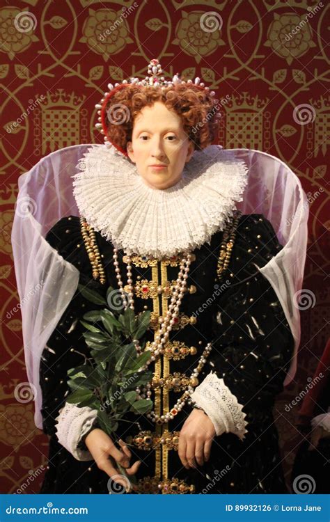Queen Elizabeth I Wax Figure At Madame Tussauds London Stock Photo