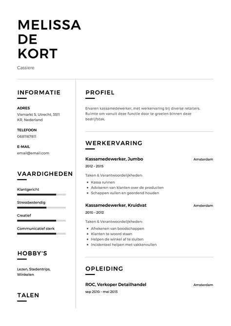 Cv Template And Cv Sjablonen 15 Gratis Cvs Pdf And Word 2019