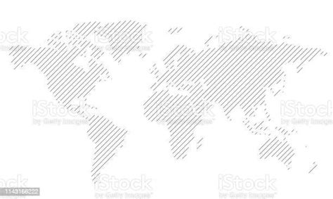Simple Straight Line Business Map Of The World Vector Background Stock