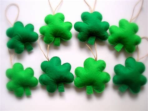 Felt Shamrock St Patricks Day Decoration Green Felt Etsy Handmade