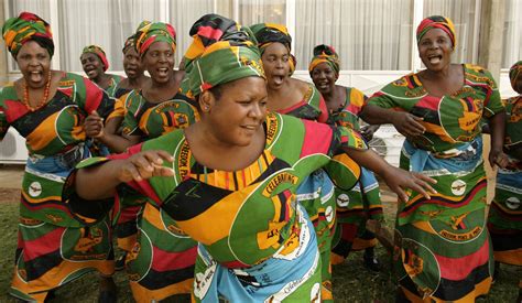 Zambian Women Sing At Lusakas International Airport In 2008 Woman
