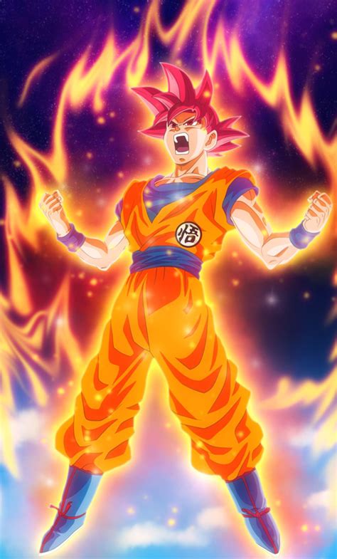 Son Goku Super Sayan God Dragon Ball Wallpaper Iphone Dragon Ball