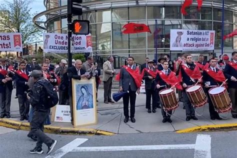Bagpipes Cymbals And Marian Hymns Catholics Make Reparation Outside