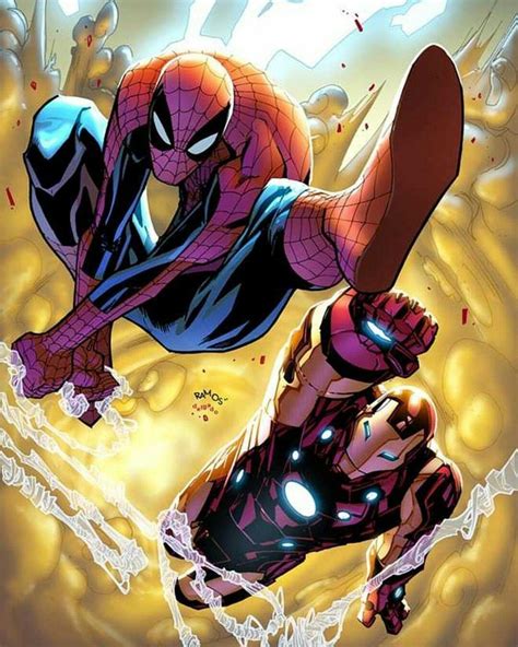 Spider Man And Iron Man Comic Book Heroes Comic Book Characters Comic