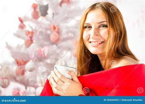 Attractive Christmas Girl In A Sexual Lingerie Naked Body Seasonal Christmas Holidays Sale