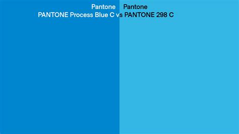 Pantone Process Blue C Vs Pantone 298 C Side By Side Comparison