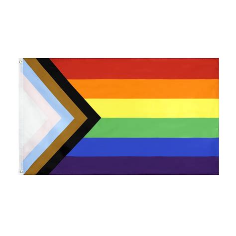 Wholesale In Stock Lgbt Inclusive Progress Pride Rainbow Flag With